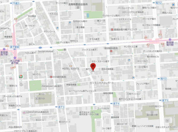 江東区森下、マンションの地図画像です