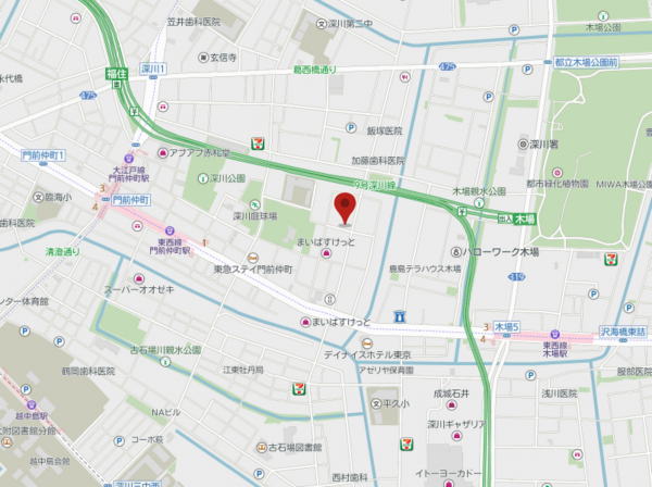江東区富岡、マンションの地図画像です