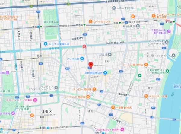江東区北砂、マンションの地図画像です