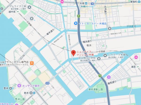 江東区塩浜、マンションの地図画像です