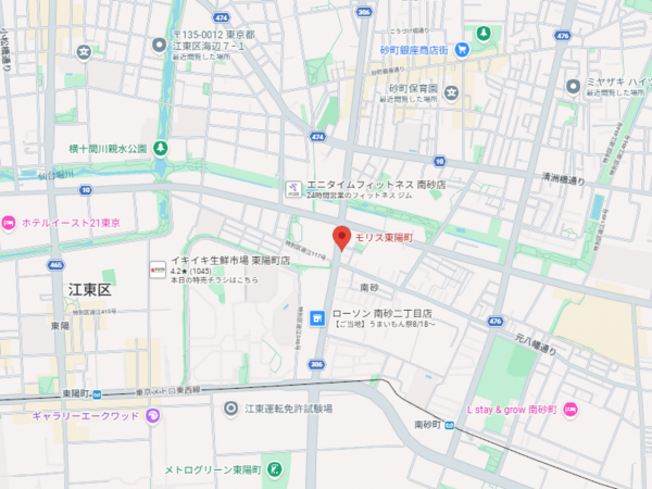 江東区南砂、マンションの地図画像です