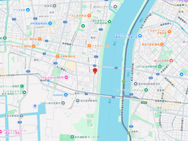 江東区東砂、マンションの地図画像です
