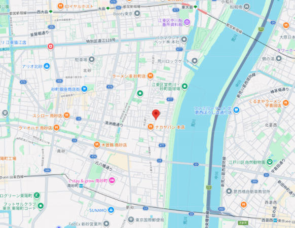 江東区東砂、マンションの地図画像です