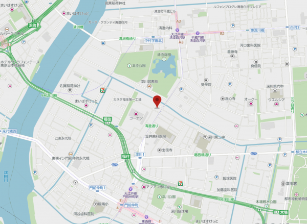 江東区深川、マンションの地図画像です