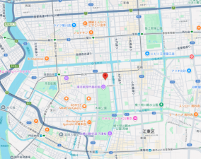 江東区三好、マンションの地図画像です