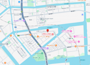 江東区枝川、マンションの地図画像です