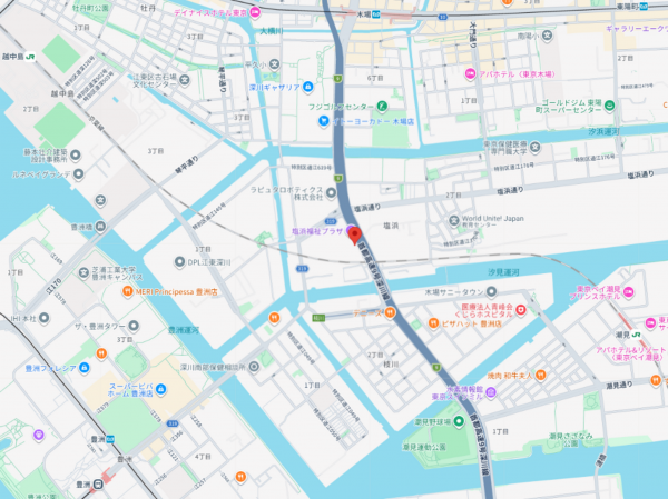 江東区塩浜、マンションの地図画像です