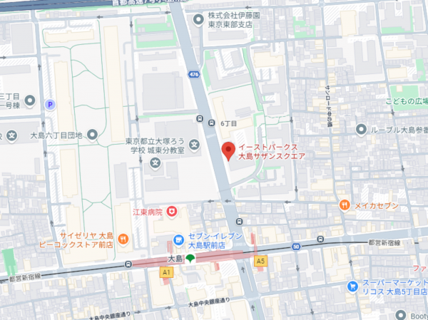 江東区大島、マンションの地図画像です