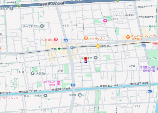 江東区大島、マンションの地図画像です