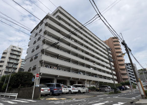 江東区新大橋、マンションの外観画像です