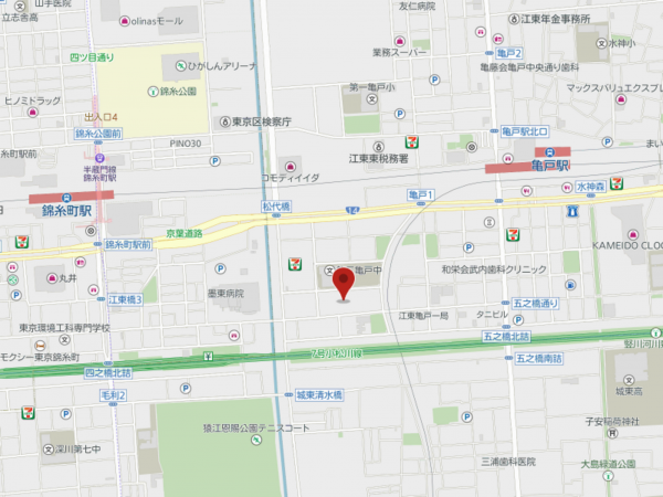 江東区亀戸、マンションの地図画像です