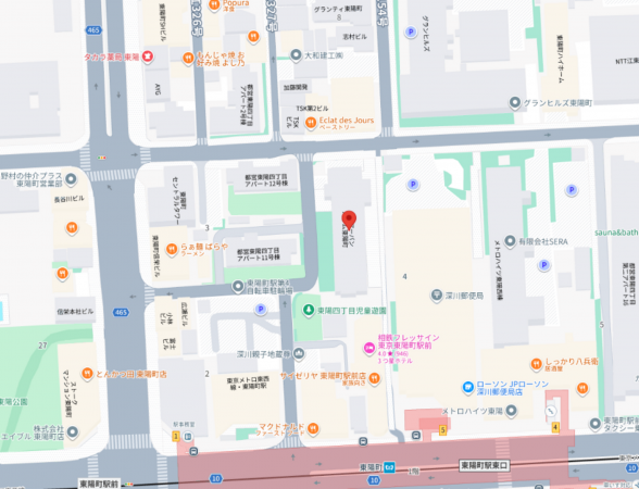 江東区東陽、マンションの地図画像です