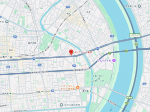 江東区亀戸、マンションの地図画像です