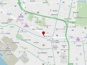 江東区富岡、マンションの地図画像です