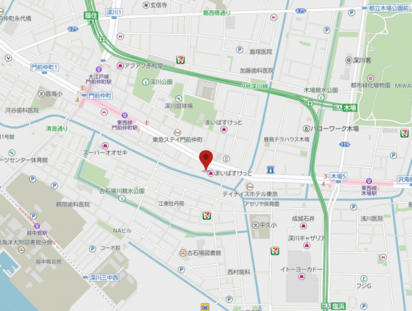 江東区富岡、マンションの地図画像です