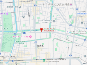 江東区東陽、マンションの地図画像です