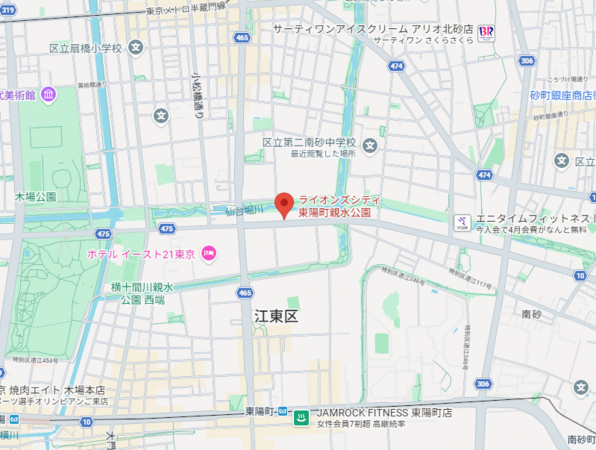 江東区東陽、マンションの地図画像です