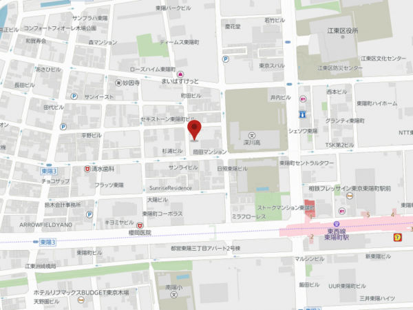 江東区東陽、マンションの地図画像です