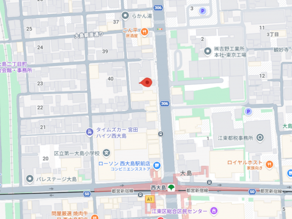 江東区大島、マンションの地図画像です