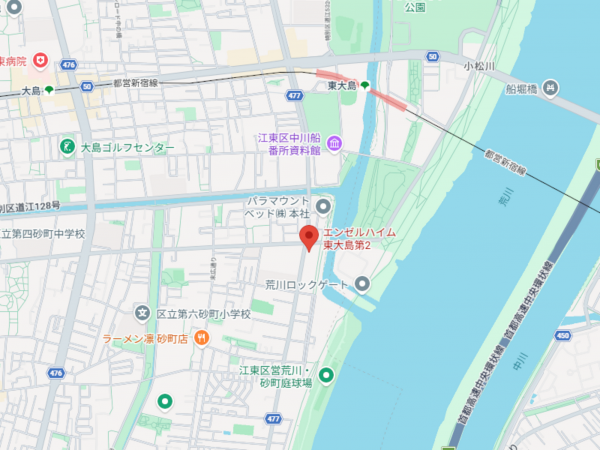 江東区東砂、マンションの地図画像です