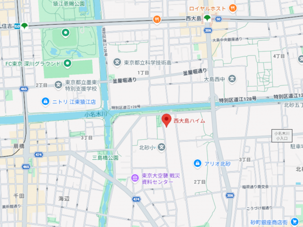江東区北砂、マンションの地図画像です