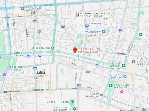 江東区南砂、マンションの地図画像です
