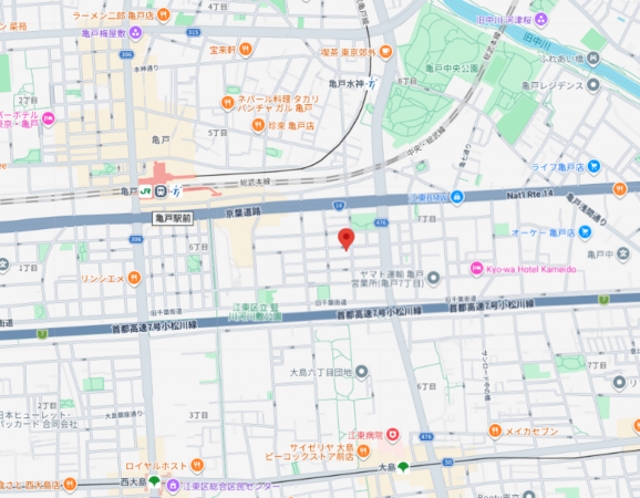 江東区亀戸、マンションの地図画像です
