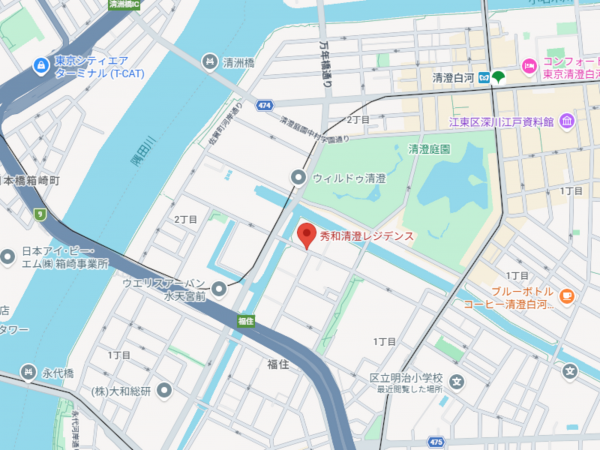 江東区福住、マンションの地図画像です