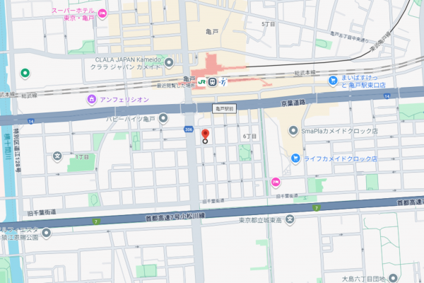 江東区亀戸、マンションの地図画像です