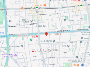 江東区北砂、マンションの地図画像です