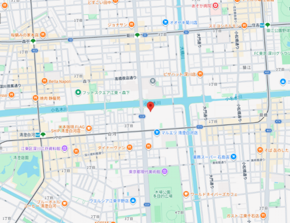 江東区白河、マンションの地図画像です