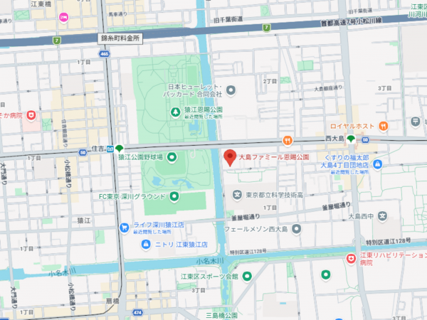 江東区大島、マンションの地図画像です