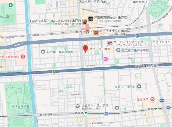 江東区亀戸、マンションの地図画像です