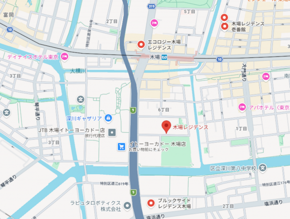 江東区木場、マンションの地図画像です