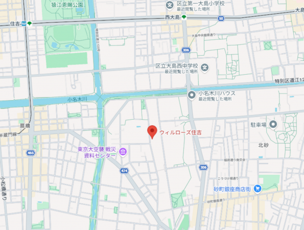 江東区北砂、マンションの地図画像です