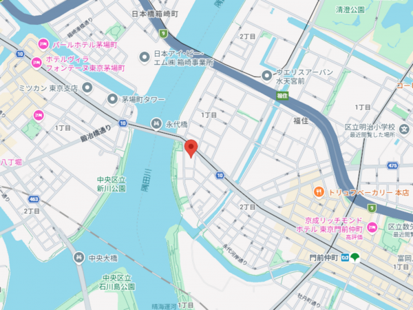 江東区永代、マンションの地図画像です