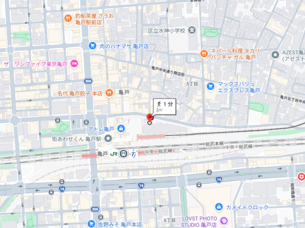 江東区亀戸、マンションの地図画像です