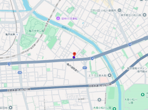江東区亀戸、マンションの地図画像です