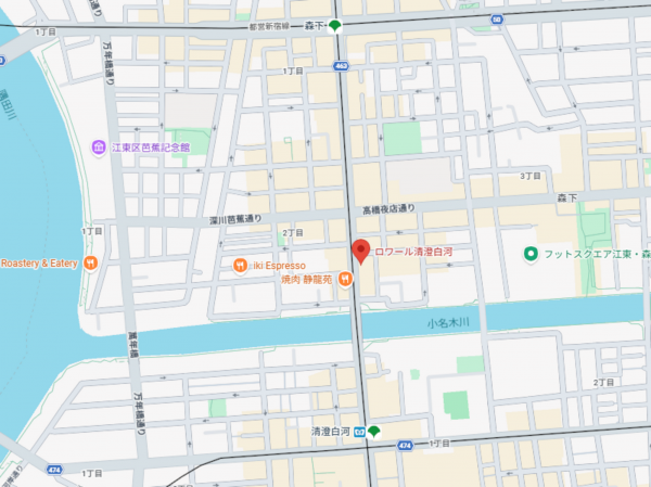 江東区高橋、マンションの地図画像です