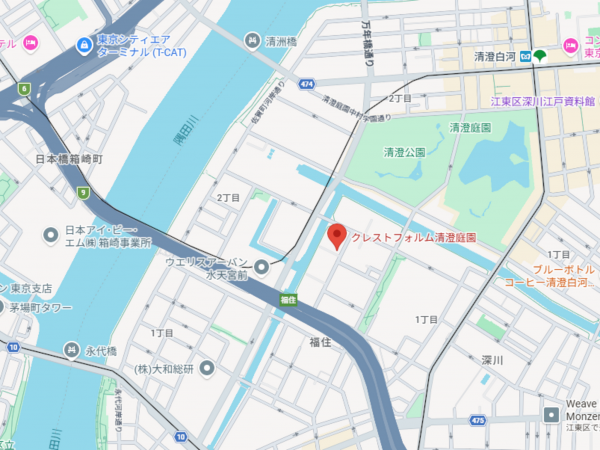 江東区福住、マンションの地図画像です