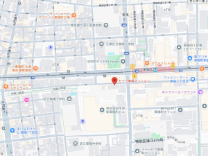 江東区東陽、マンションの地図画像です